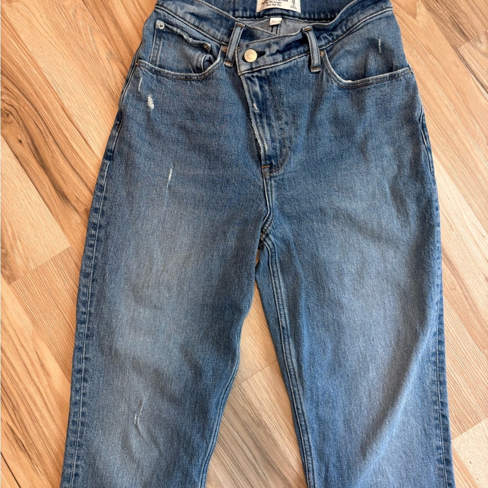 Abercrombie & Fitch Criss Cross High Rise Blue Jeans - Picture 9 of 9